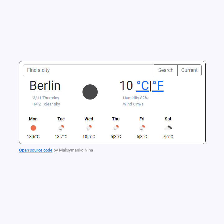 Weather project preview